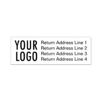 Business Return Address with Logo Custom Self inking Stamp Zazzle