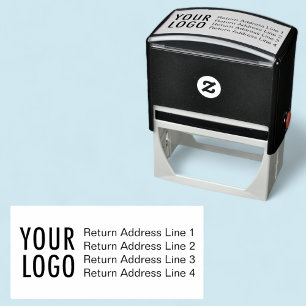 Business Return Address with Logo Large Custom Self-inking Stamp