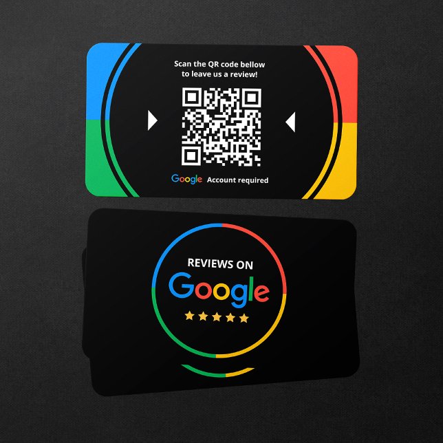 Business Review Link Google 5 Star Reviews QR Code Business Card (Creator Uploaded)