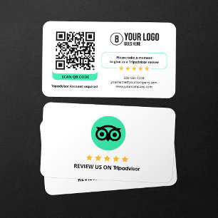 Business Review Link Tripadvisor Reviews QR Code Business Card