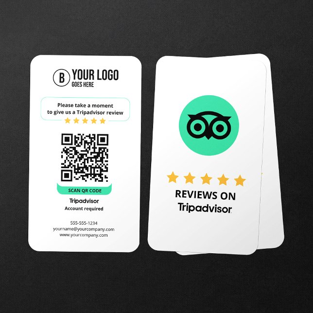 Business Review Link Tripadvisor Reviews QR Code Card (Creator Uploaded)