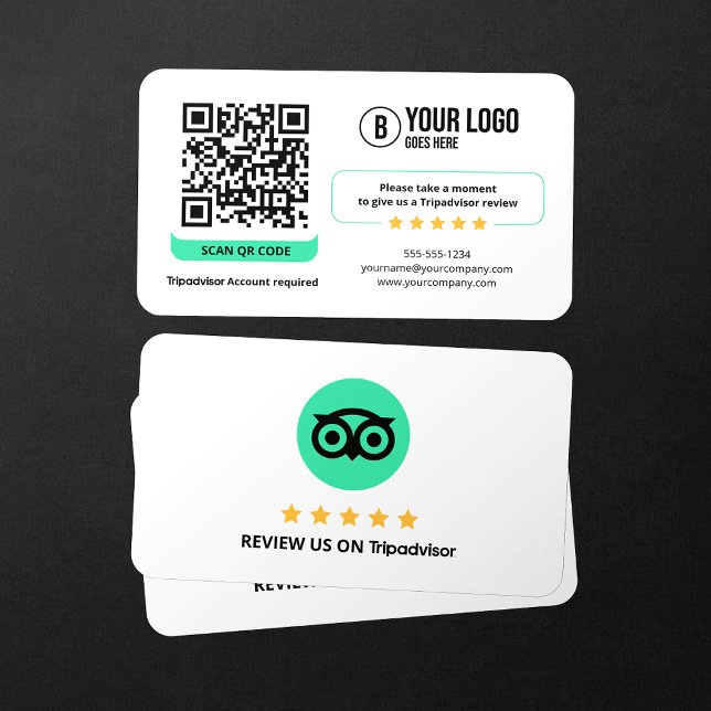 Business Review Link Tripadvisor Reviews QR Code Card (Creator Uploaded)