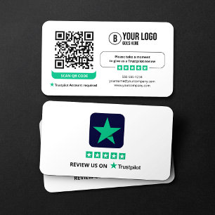 Business Review Link Trustpilot Reviews QR Code Business Card