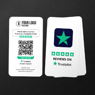Business Review Link Trustpilot Reviews QR Code Card
