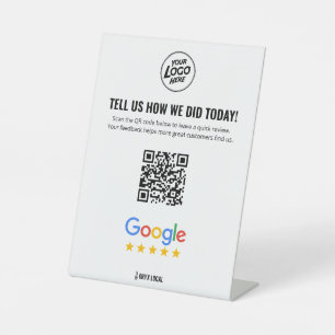 Business Review QR Code Rating Pedestal  Sign