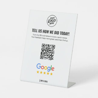Business Review QR Code Rating Pedestal  Sign