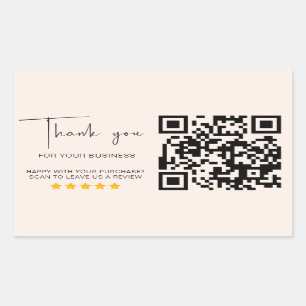 Business Review Request 5 Star Review Modern Pink Rectangular Sticker