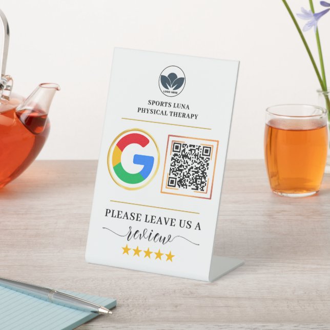 Business Review Sign - Custom QR Code with Logo (In SItu)