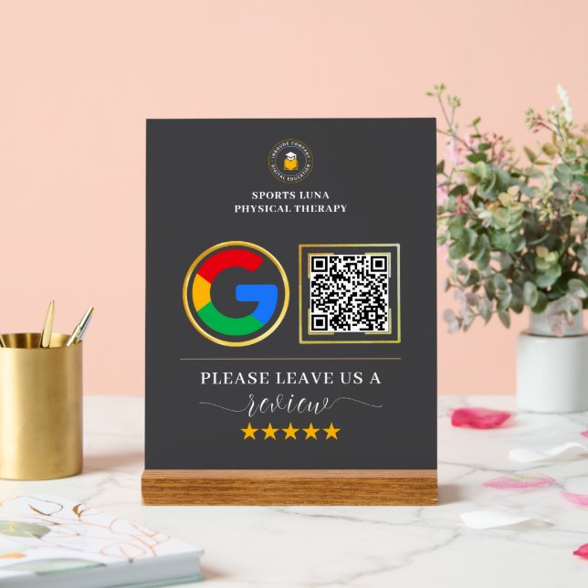 Business Review Sign - Custom QR Code with Logo (Wedding)