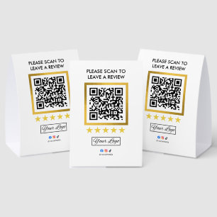 Business Review Tabletop Sign l QR Code