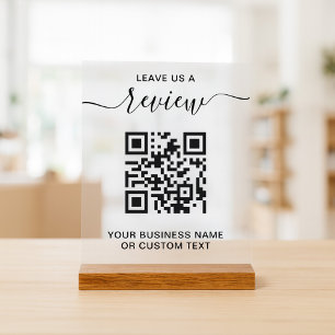 Business Review With QR Code Acrylic Sign