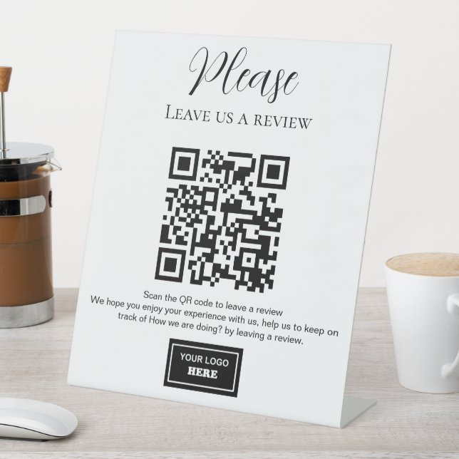 Business Review with QR code Pedestal Sign (In SItu)