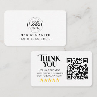 Business Reviews QR Code Review Card