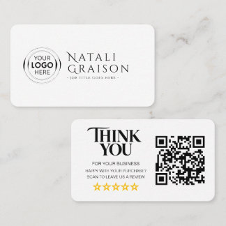 Business Reviews QR Code Review Link Card