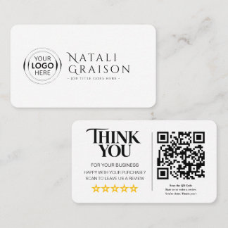 Business Reviews QR Code Review Link Card