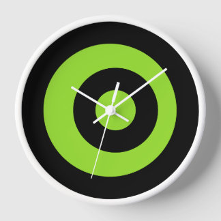 Business Round Black Green Wall Clock