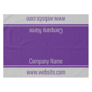 Business Royal Purple and Grey Text Template Tablecloth