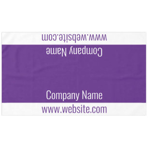 Business Royal Purple and White Text Template Tablecloth