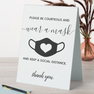 Business Safety Wear a Face Mask Modern Script