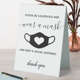 Business Safety Wear a Face Mask Modern Script