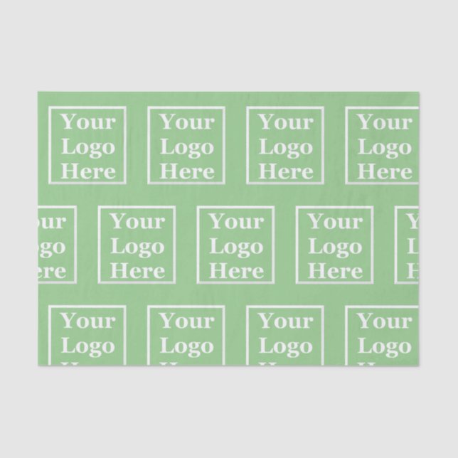 Business Sage Green Your Logo Here Template Tissue Paper (Front)