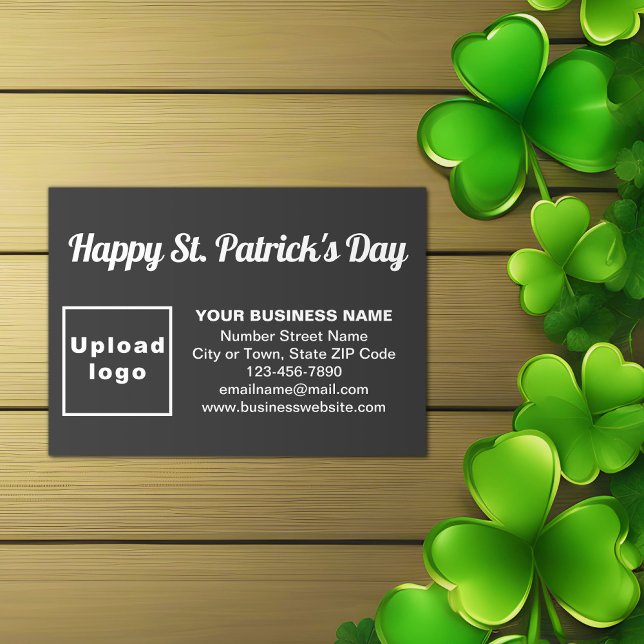 Business Saint Patrick Greeting on Black Enclosure Card (Black Saint Patrick business enclosure card)