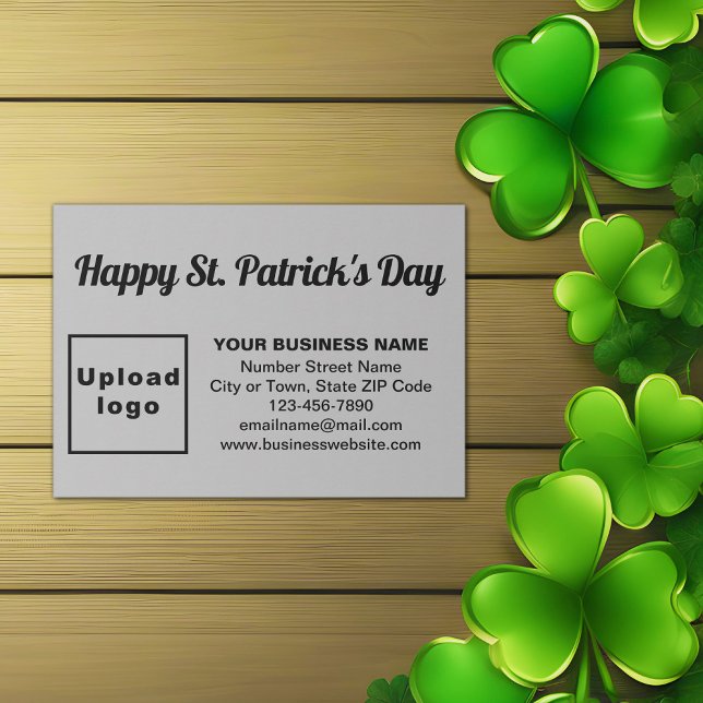 Business Saint Patrick Greeting on Grey Enclosure Card (Gray Saint Patrick business enclosure card)