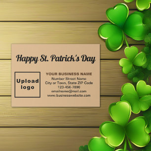 Business Saint Patrick Greeting on Light Brown Enclosure Card