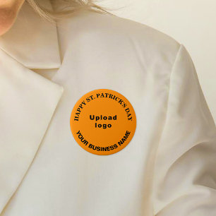 Business Saint Patrick Greeting on Orange Round 7.5 Cm Round Badge