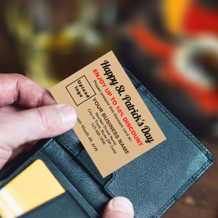 Business Saint Patrick Light Brown Discount Card