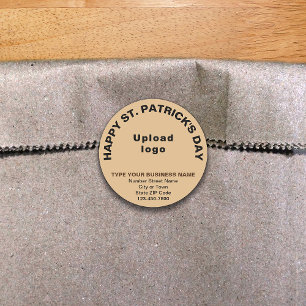Business Saint Patrick Light Brown Round Sticker