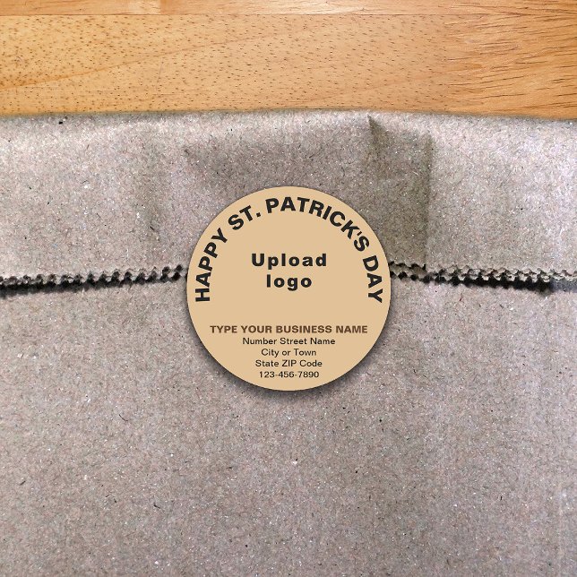 Business Saint Patrick Light Brown Round Sticker (Creator Uploaded)
