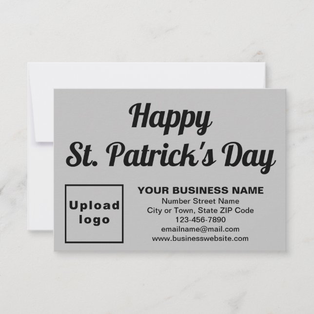 Business Saint Patrick Small Grey Flat Card (Front)