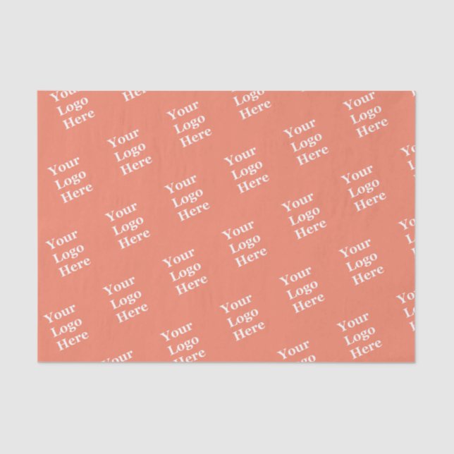 Business Salmon Your Logo Here Template Tissue Paper (Front)