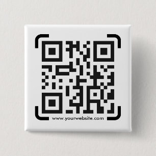 Business Scan Me QR Code Website Modern Simple 15 Cm Square Badge