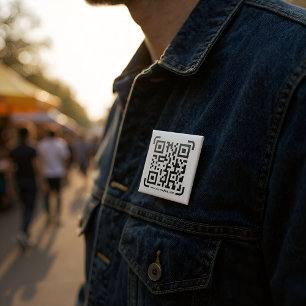 Business Scan Me QR Code Website Modern Simple 15 Cm Square Badge