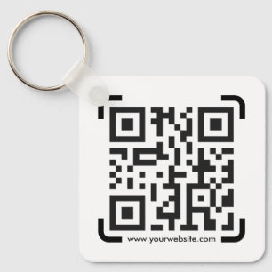 Business Scan Me QR Code Website Modern Simple Key Ring