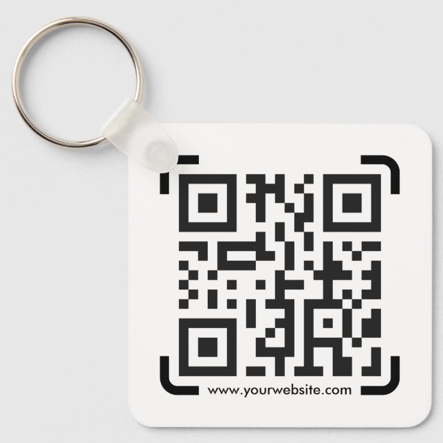 Business Scan Me QR Code Website Modern Simple Key Ring (Front)