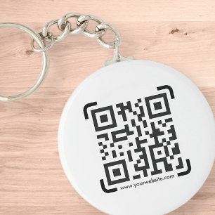 Business Scan Me QR Code Website Modern Simple Key Ring