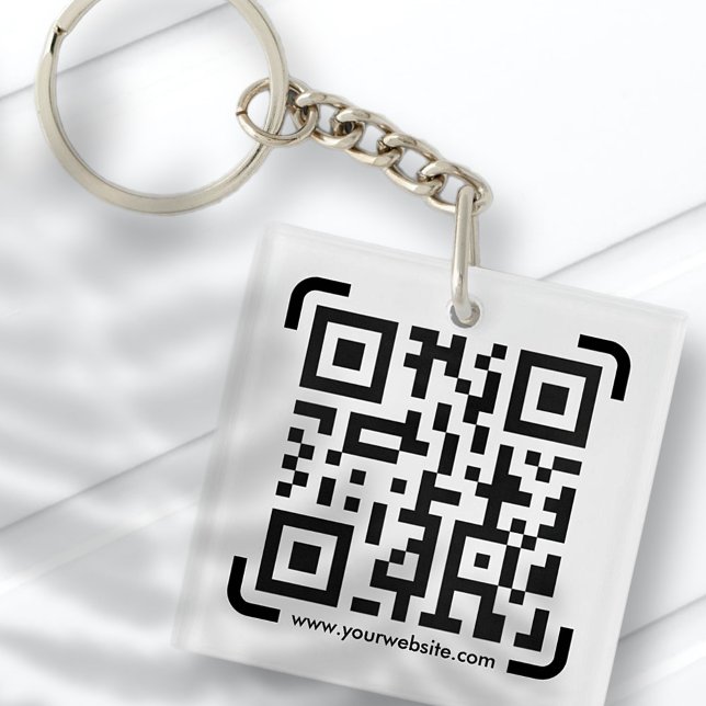 Business Scan Me QR Code Website Modern Simple Key Ring (Creator Uploaded)