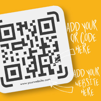 Business Scan Me QR Code Website Modern Simple Square Sticker