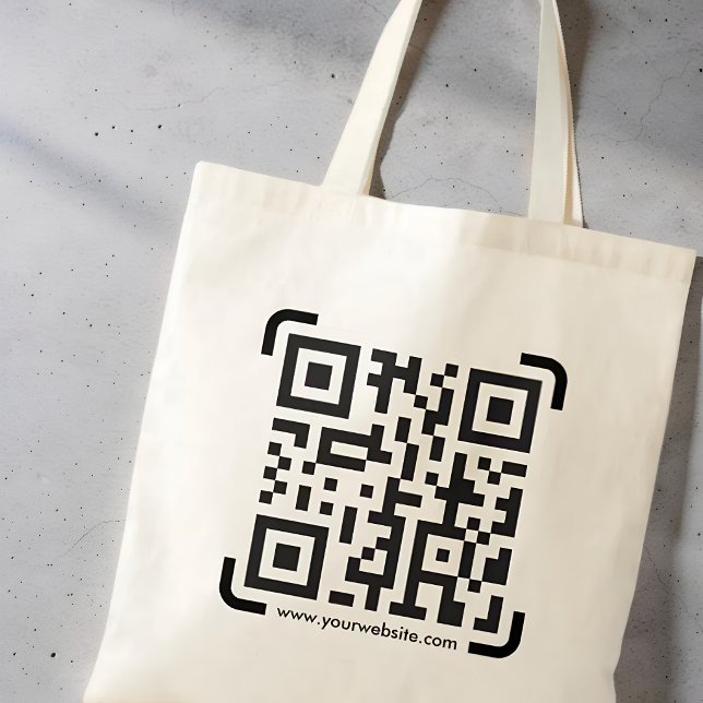 Business Scan Me QR Code Website Modern Simple Tote Bag (Creator Uploaded)