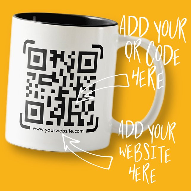 Business Scan Me QR Code Website Modern Simple Two-Tone Coffee Mug (Creator Uploaded)