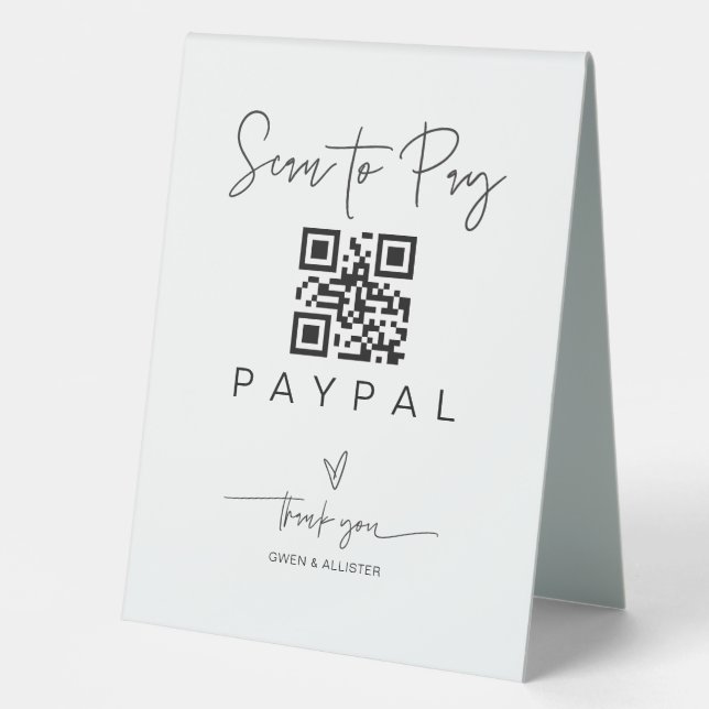 Business Scan QR Code Sign Wedding Bar Valet (Front)