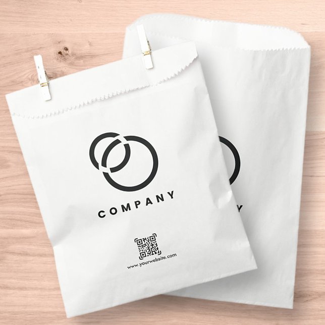 Business Scan QR Code Website Logo Modern Simple Favour Bags (Creator Uploaded)