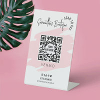 Business Scan To Pay QR Code Feminine Pink Pedest
