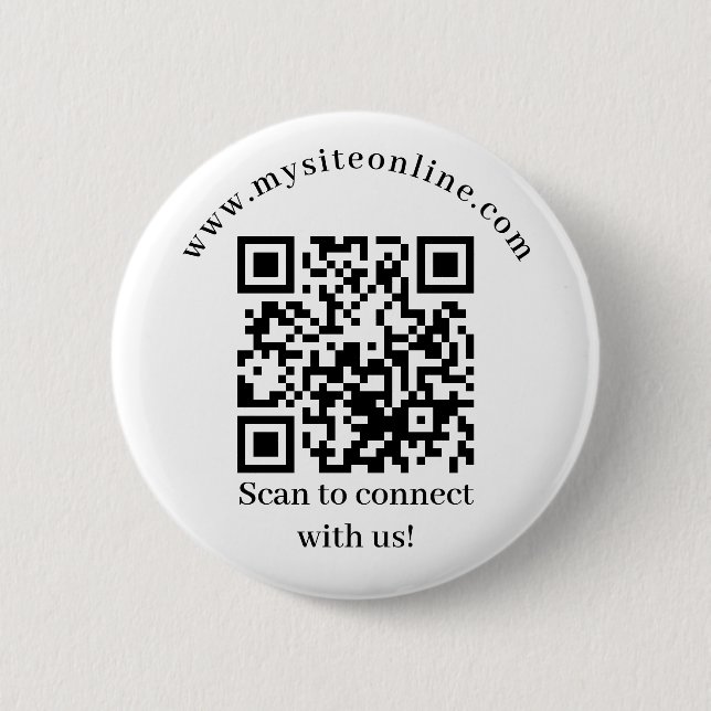 Business scannable QR code 6 Cm Round Badge (Front)
