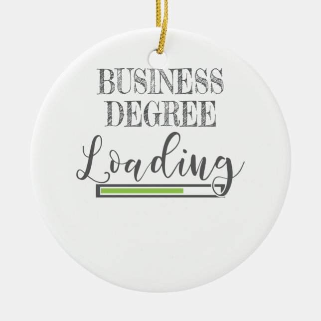 Business School Student Gift Business Degree Loadi Ceramic Tree Decoration (Front)