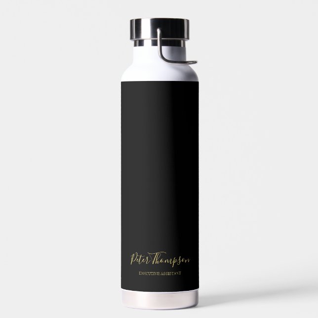 Business Script Elegant Signature   Water Bottle (Left)