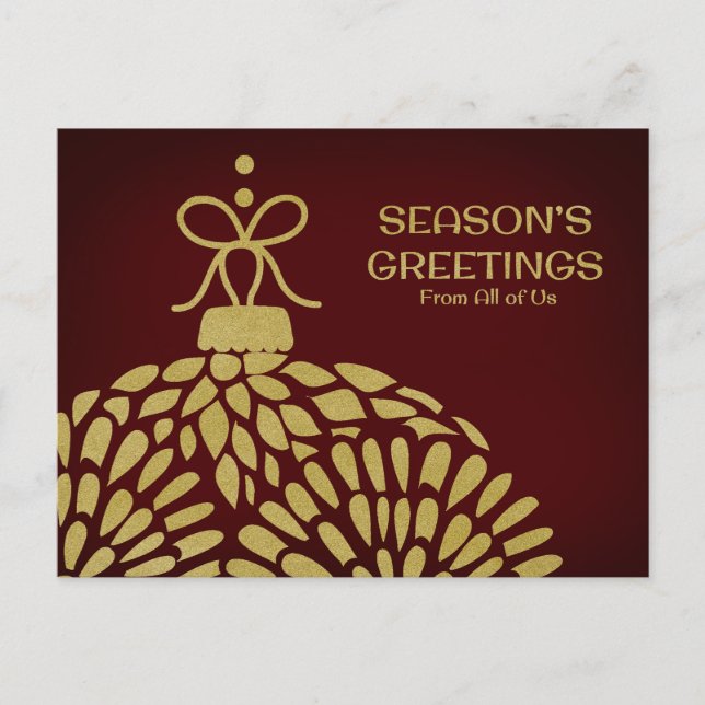 Business Season's Greetings From All of Us Card (Front)